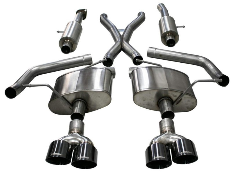 Corsa Sport 2.75" Axleback Exhaust 4" Blk Tips for 18-20 Mustang GT Convertible