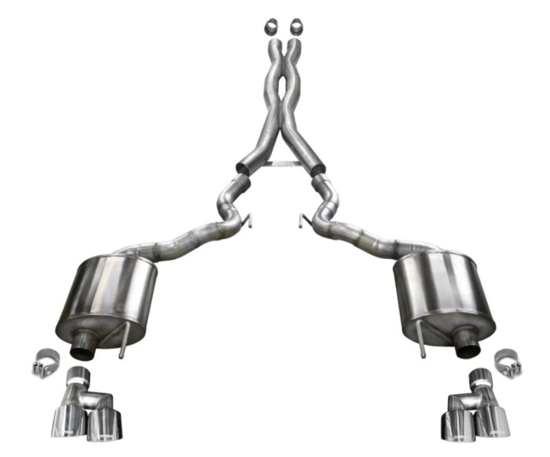 Corsa Sport 3" Catback 4" Tips Exhaust for 2018-2020 Mustang GT Convertible