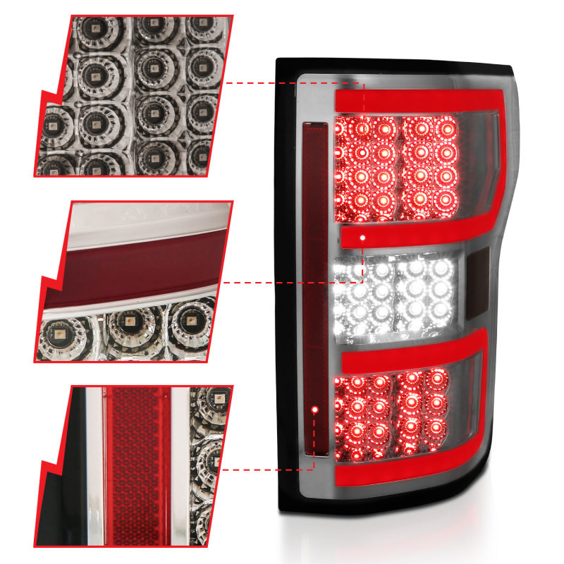 ANZO L.E.D TAIL LIGHTS SMOKE for 18-19 Ford F150 - 321339