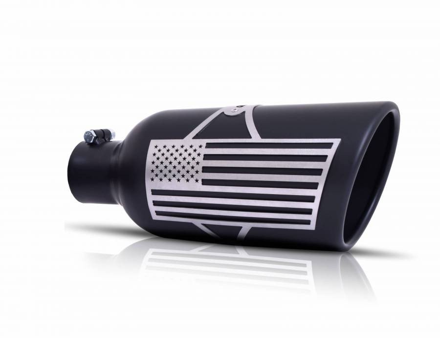 Gibson Patriot Rolled Edge Angle Exhaust Tip Black Ceramic