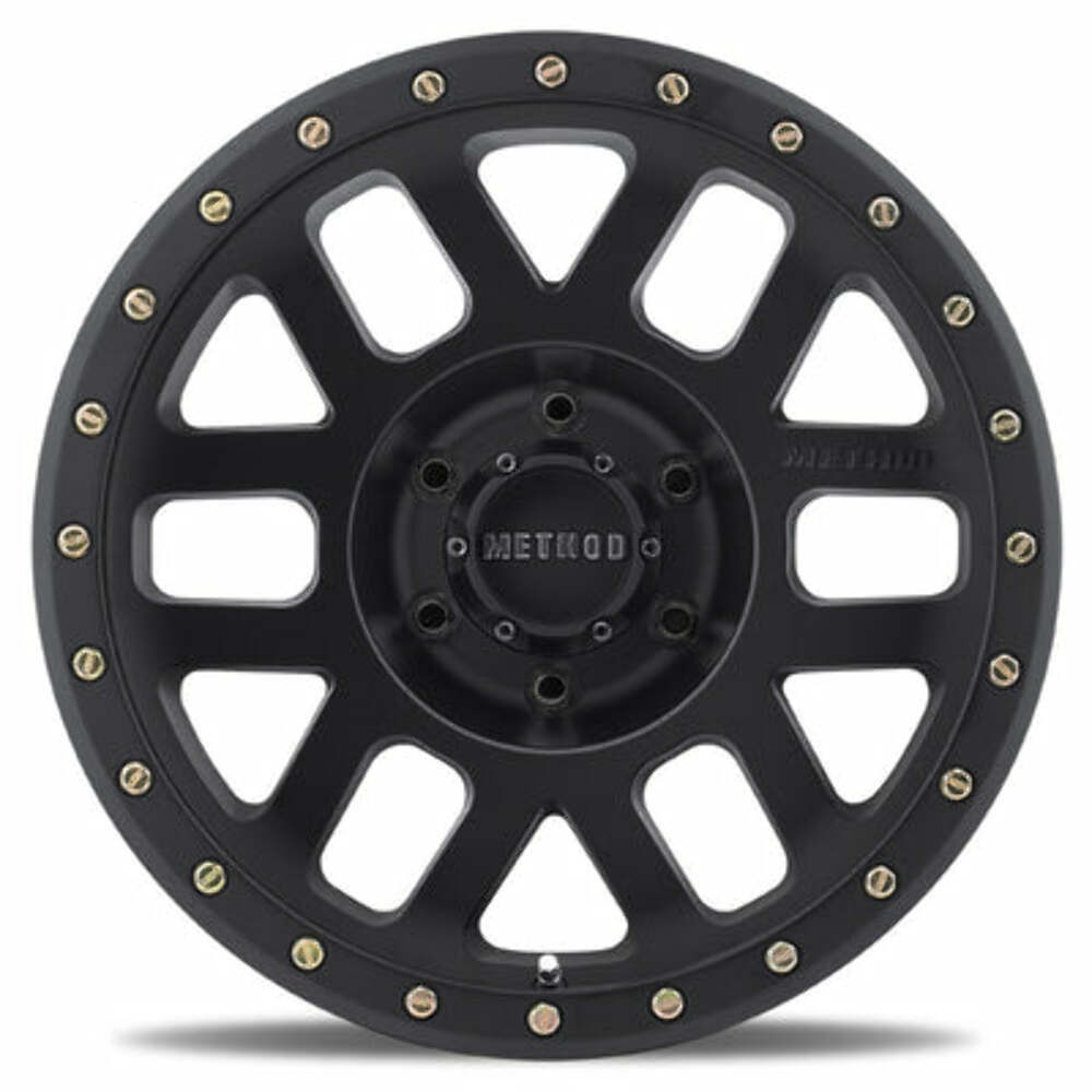 Method MR309 Grid 17x8.5 0mm Offset 8x180 130.81mm CB Matte Black Wheel