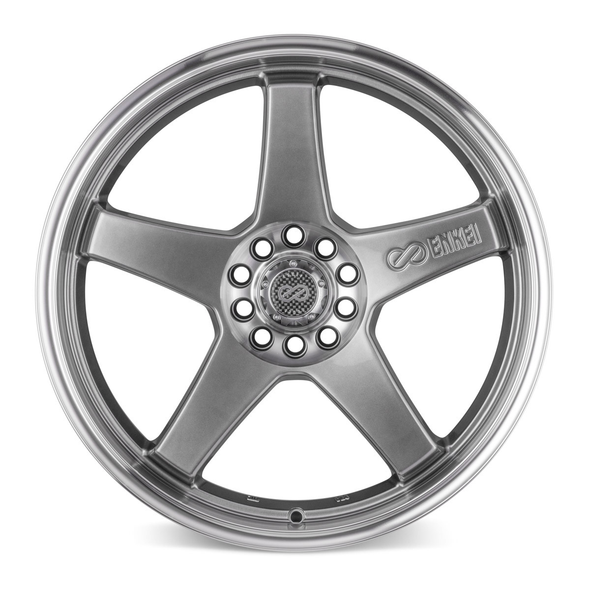 Enkei EV5 18x7.5 5x105/110 38mm Hyper Black w/ Machined Lip Wheel