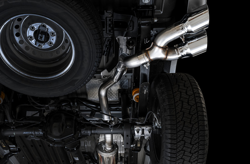 AWE 0FG Exhaust with BashGuard for Ford Ranger - Dual Chrome Silver Tips