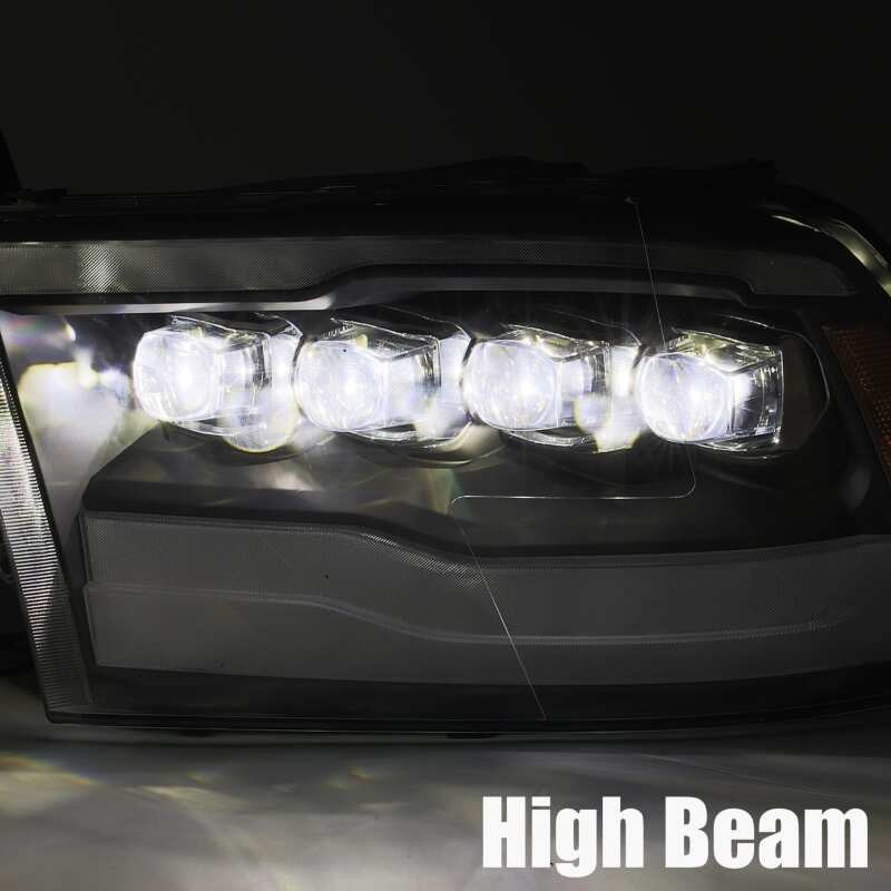 AlphaRex NOVA LED Projector Headlights Gloss Black for 09-18 Dodge Ram 1500HD