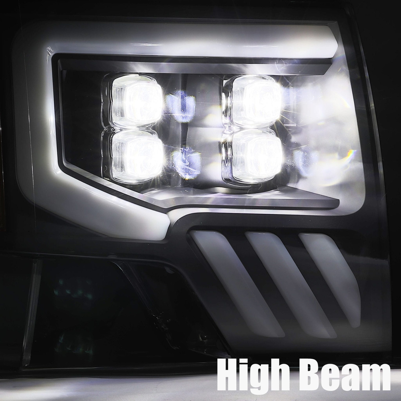 AlphaRex NOVA LED Proj Headlights Gloss Black for 09-14 Ford F-150