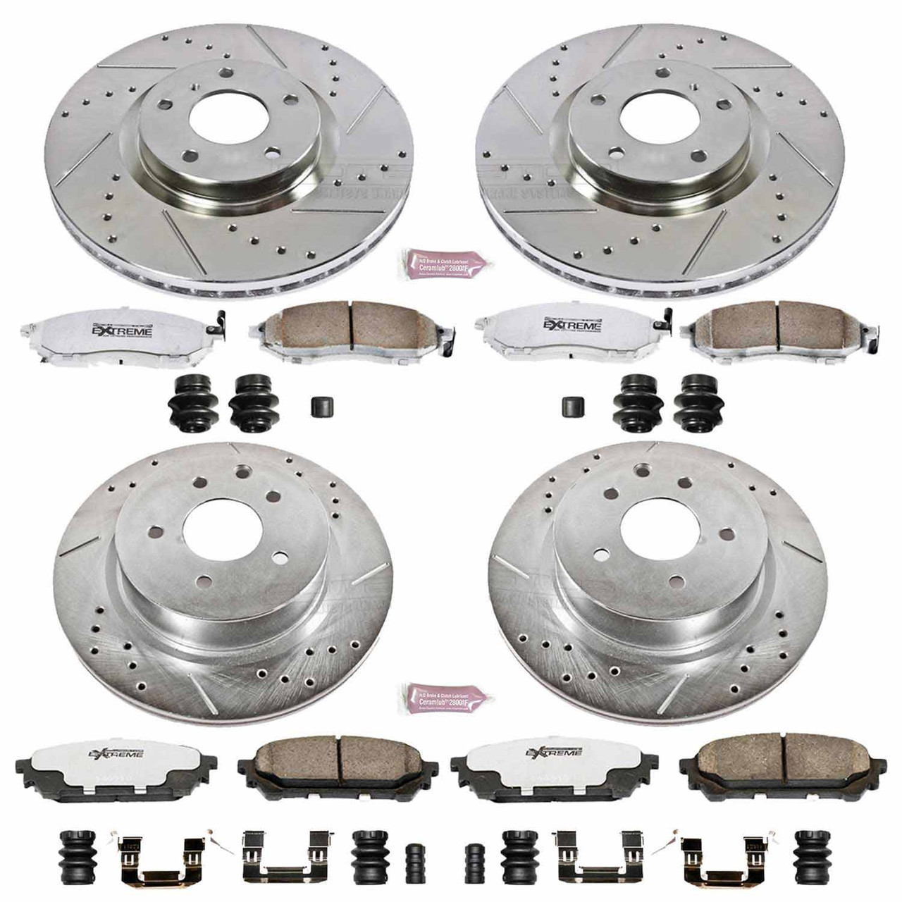 Power Stop Front & Rear Z26 Street Warrior Brake Kit for 08-12 Infiniti EX35