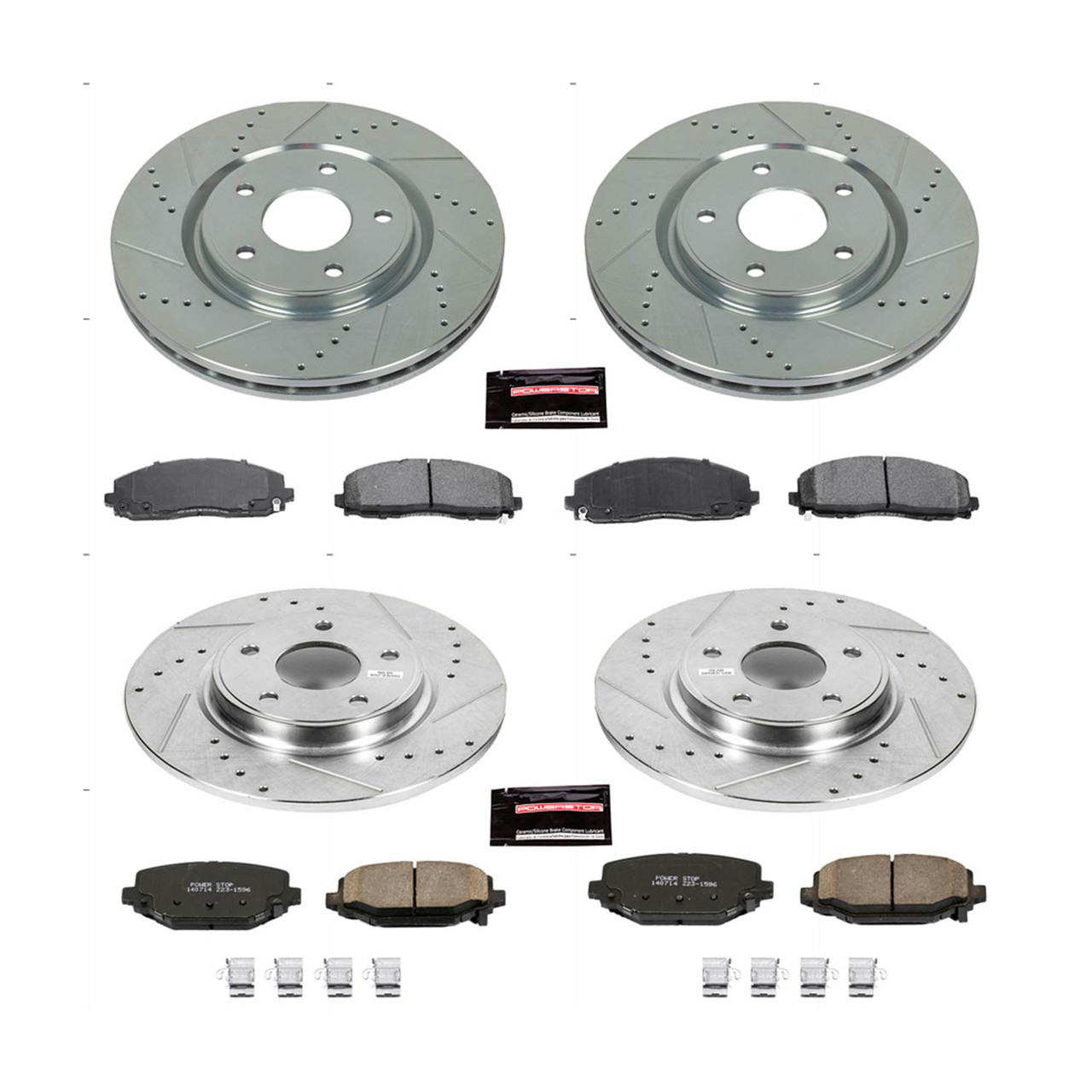 Power Stop Front & Rear Z23 Evolution Sport Brake Kit for 12-16 Town & Country