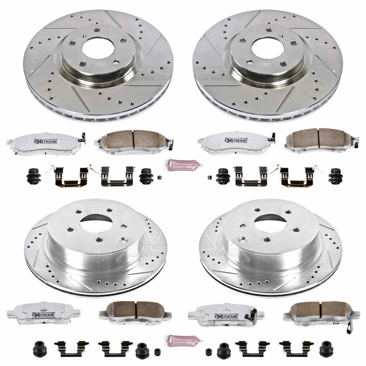 Power Stop Front & Rear Z26 Street Warrior Brake Kit for 12-13 Infiniti M35h