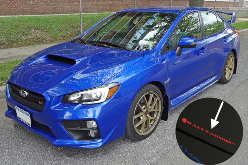 Rally Armor UR Black Mud Flaps w/ Red Logo for 15+ WRX / STI - MF32-UR-BLK/RD