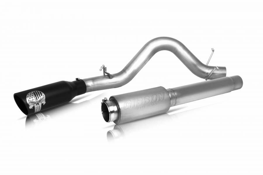 Gibson Patriot Skull Single Exhaust for 14-18 Silverado/Sierra 1500 6.2L Crewcab