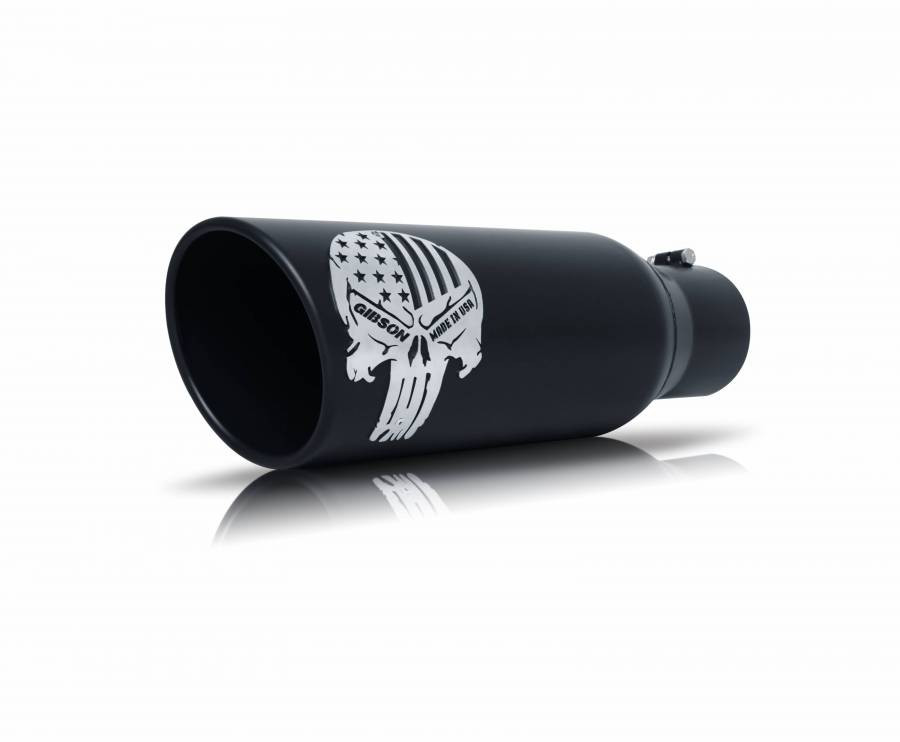 Gibson Patriot Skull Single Exhaust for 14-18 Silverado/Sierra 1500 6.2L Crewcab