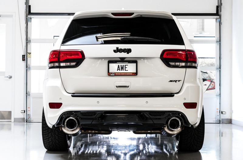 AWE Track Edition Exhaust Diamond Black Tips for Jeep Grand Cherokee SRT