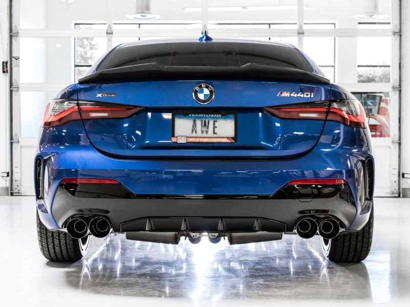 AWE Resonated Touring Edition Exhaust for BMW G20 M340i - Diamond Black Tips