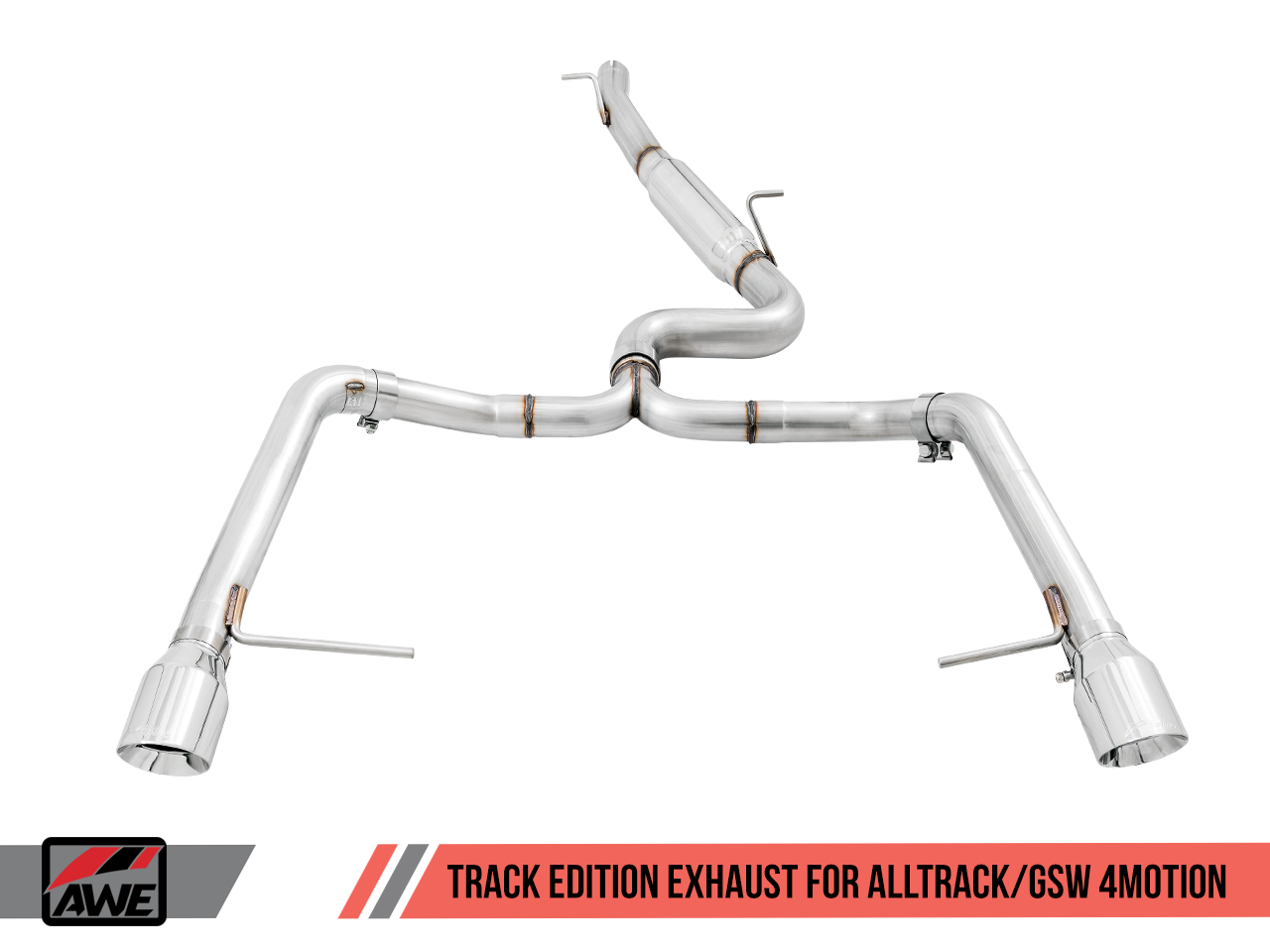AWE Track Edition Exhaust for VW Golf Alltrack / Sportwagen 4Motion Black Tips