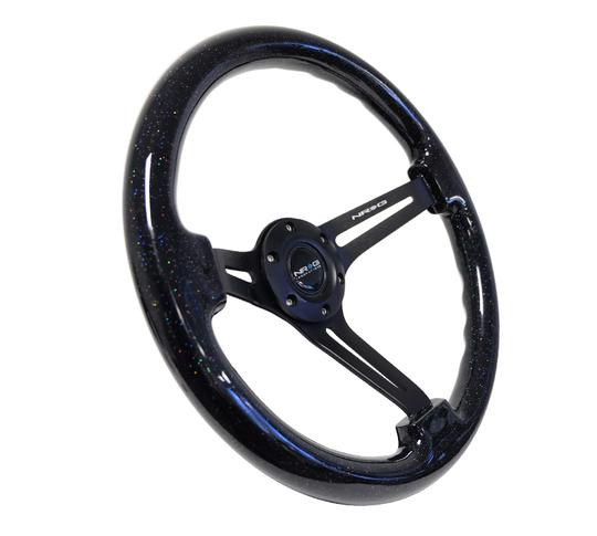 NRG 350MM 3" DEEP DISH WITH SLITS WOOD GRAIN Reinforced Steering Wheel