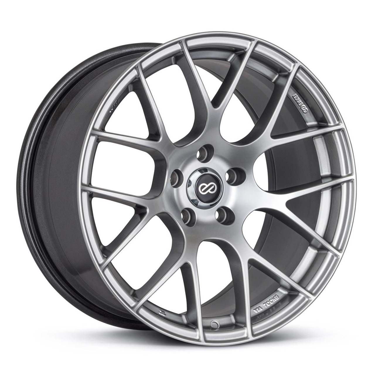 Enkei Raijin 18x8 45mm Offset 5x114.3 Bolt Pattern 72.6 Bore Hyper Silver Wheel