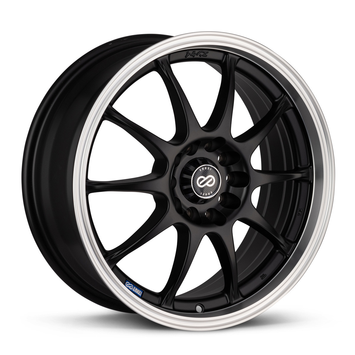 Enkei J10 17x7 4x100/114.3 42mm 72.62mm Bore Matte Black w/ Machined Lip Wheel