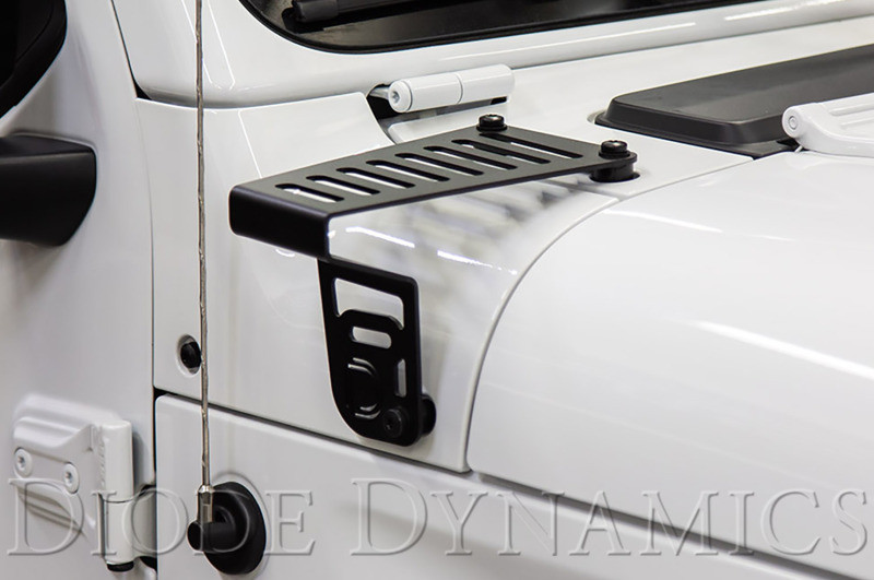 Diode Dynamics Cowl Mount LED Brackets for 2018-2021 Jeep JL Wrangler/Gladiator
