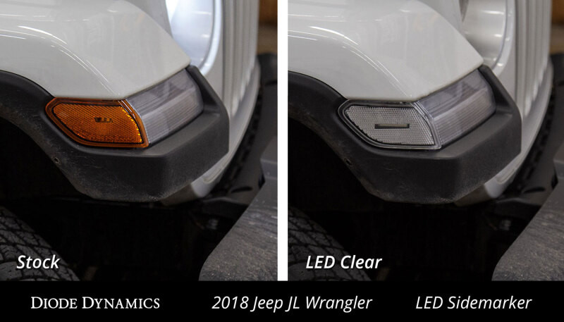 Diode Dynamics Clear (set) Sidemarkers for 2018-2021 Jeep JL Wrangler/Gladiator