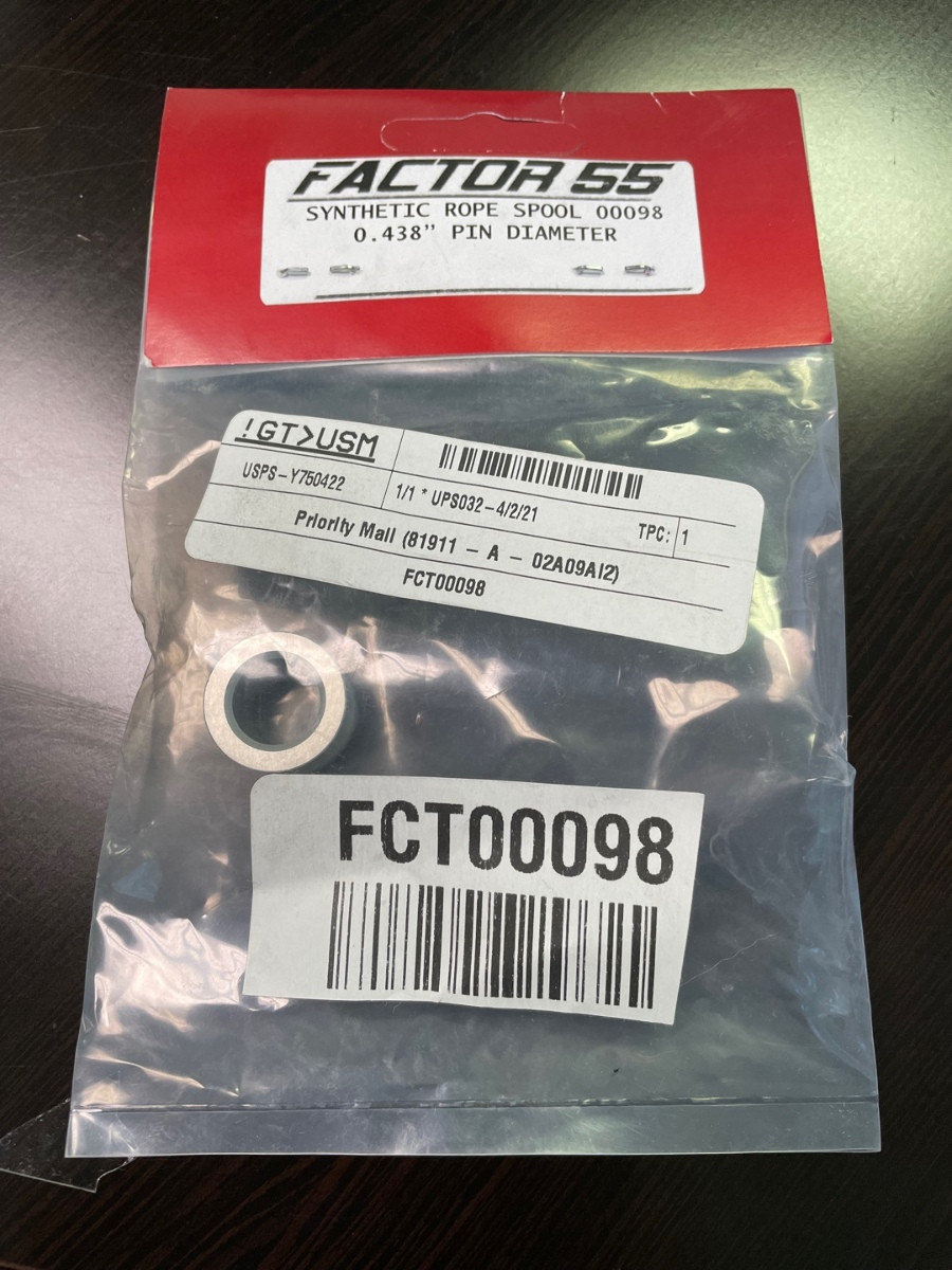 Factor 55 XTV Synthetic Rope Spool - 0.438 PIN DIAMETER - 00098