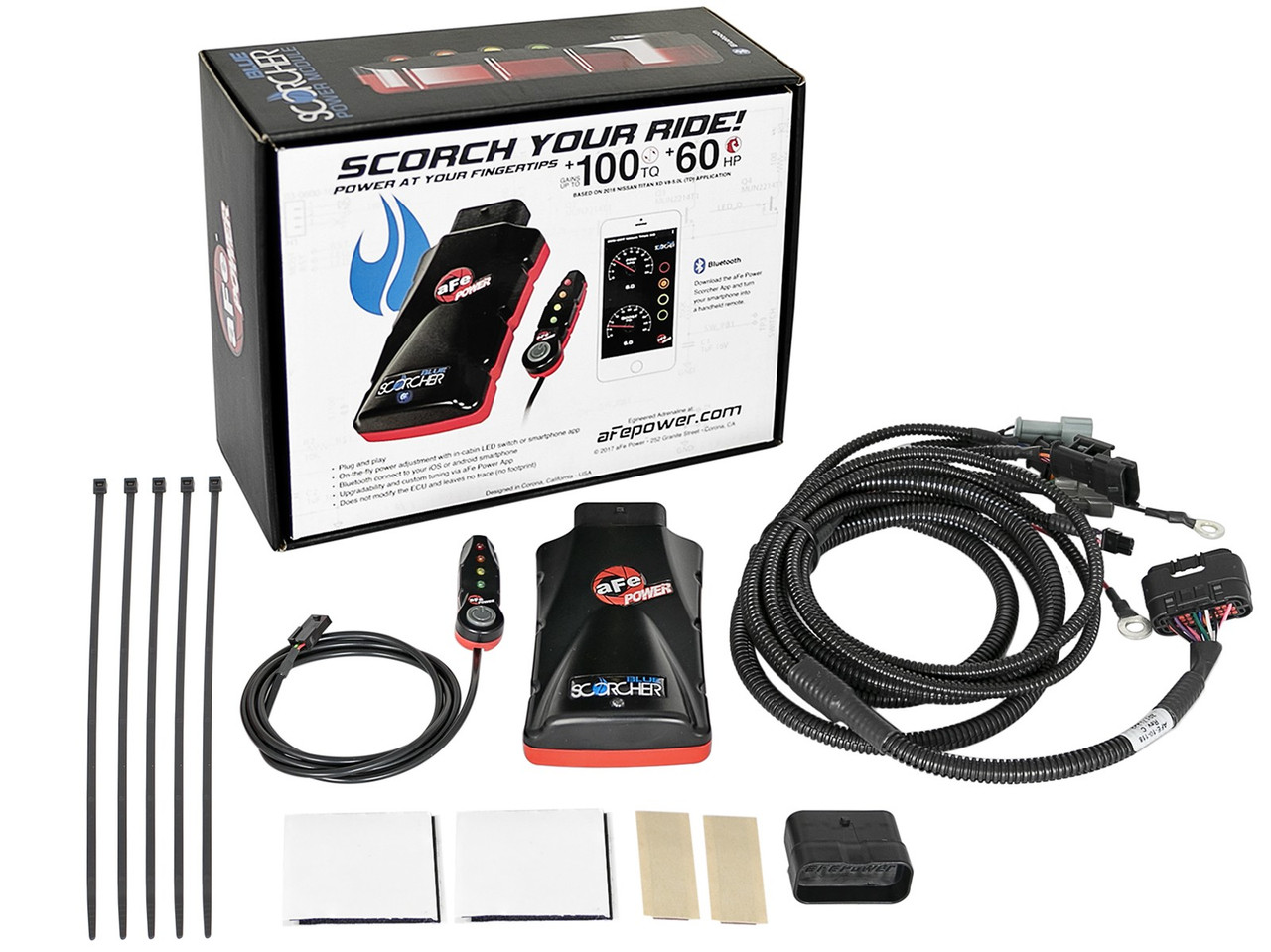 aFe Scorcher Blue Bluetooth Power Module 16-18 Nissan Titan XD V8-5.0L (td)