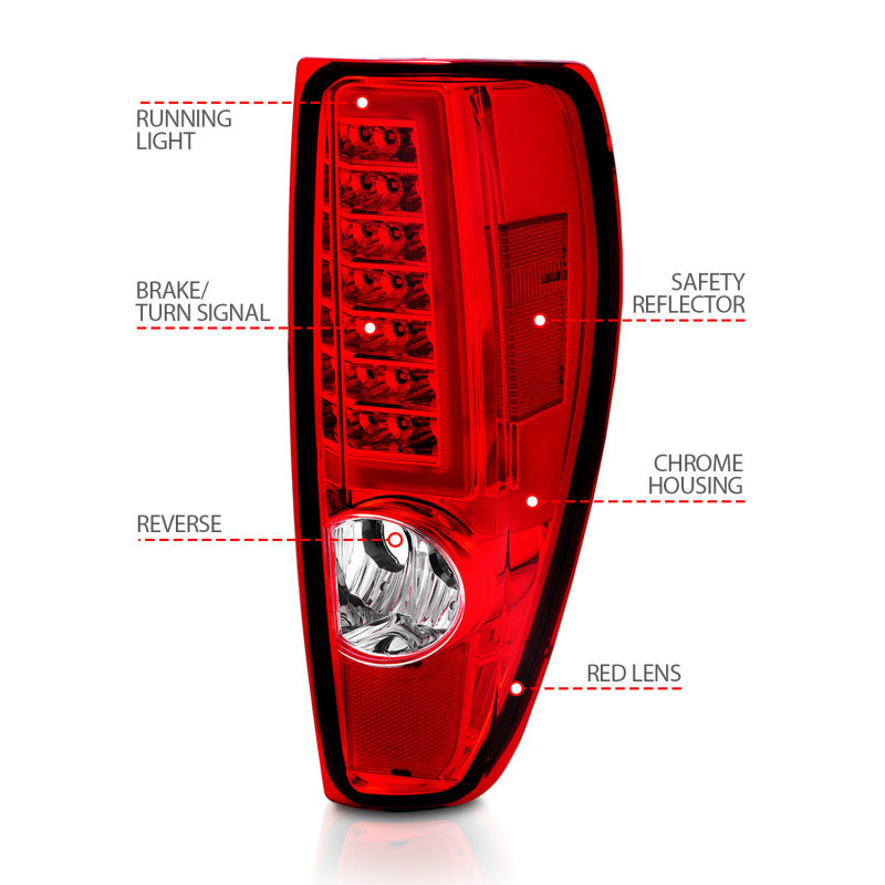 ANZO LED Tail Lights w/ Light Bar Red/Clear for 2004-2012 Colorado/ Canyon