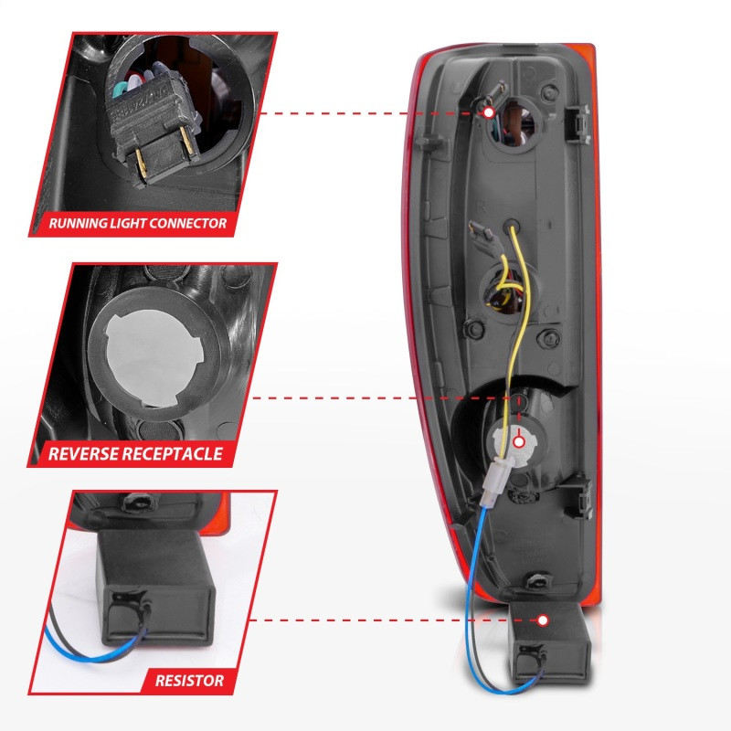 ANZO LED Tail Lights w/ Light Bar Red/Clear for 2004-2012 Colorado/ Canyon