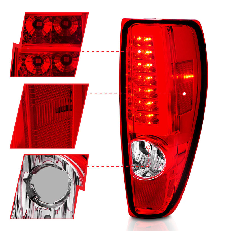 ANZO LED Tail Lights w/ Light Bar Red/Clear for 2004-2012 Colorado/ Canyon
