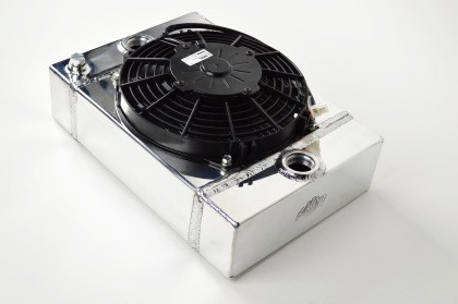 CSF Universal Drag Race / Tuck Radiator w/9" Spal Fan - 10.5" H x 10" L x 3.6" W