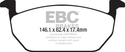 EBC Redstuff Front Brake Pads for 2017+ Volkswagen Golf Mk7 1.8L Turbo