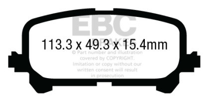 EBC Yellowstuff Rear Brake Pads for 14+ Acura MDX 3.5