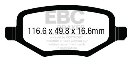EBC Greenstuff Rear Brake Pads for 12+ Chrysler Town & Country 3.6
