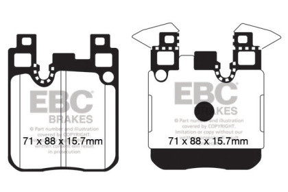 EBC Greenstuff Rear Brake Pads for 14+ BMW 228 Coupe 2.0 Turbo Brembo calipers