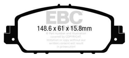 EBC Greenstuff Front Brake Pads for 13+ Honda Accord Coupe 2.4 EX