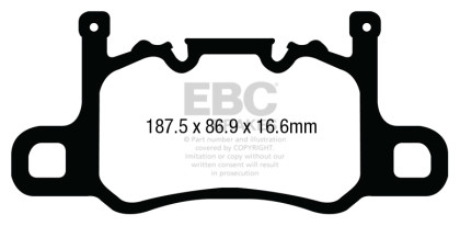 EBC Bluestuff Rear Brake Pads for 13-15 911 (991) GT3 3.8L Cast Iron Rotor