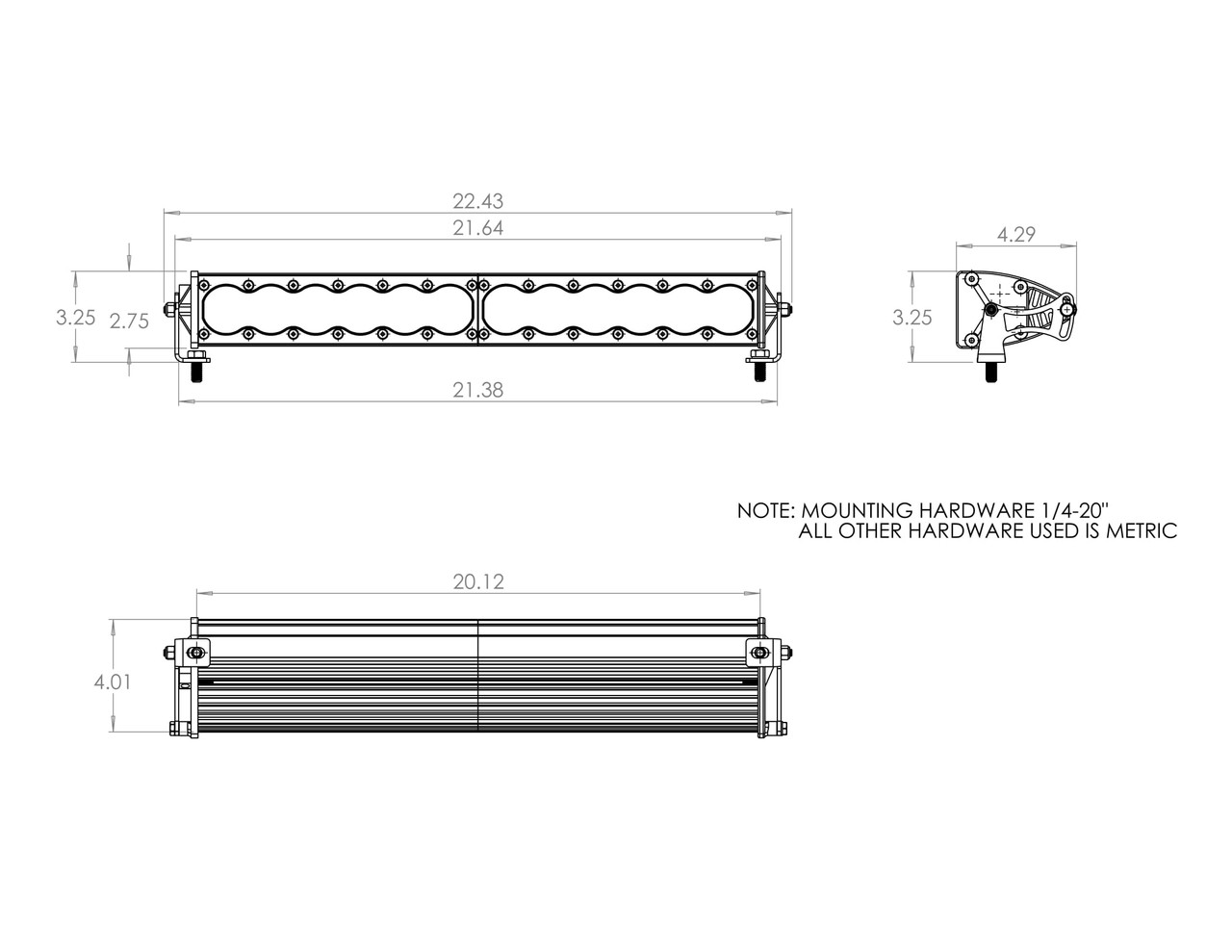 Baja Designs OnX6 Straight White Driving Combo Pattern 20" LED Light Bar