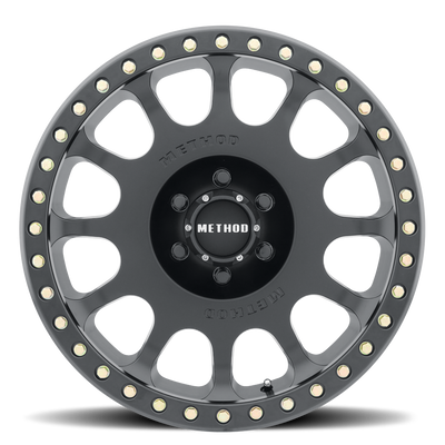 Method MR105 Beadlock 17x8.5 0mm Offset 8x6.5 130.81mm CB Matte Black Wheel