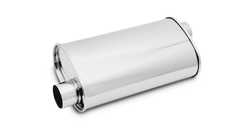 Vibrant STREETPOWER Oval Muffler, 2.25" inlet/outlet (Offset-Offset)