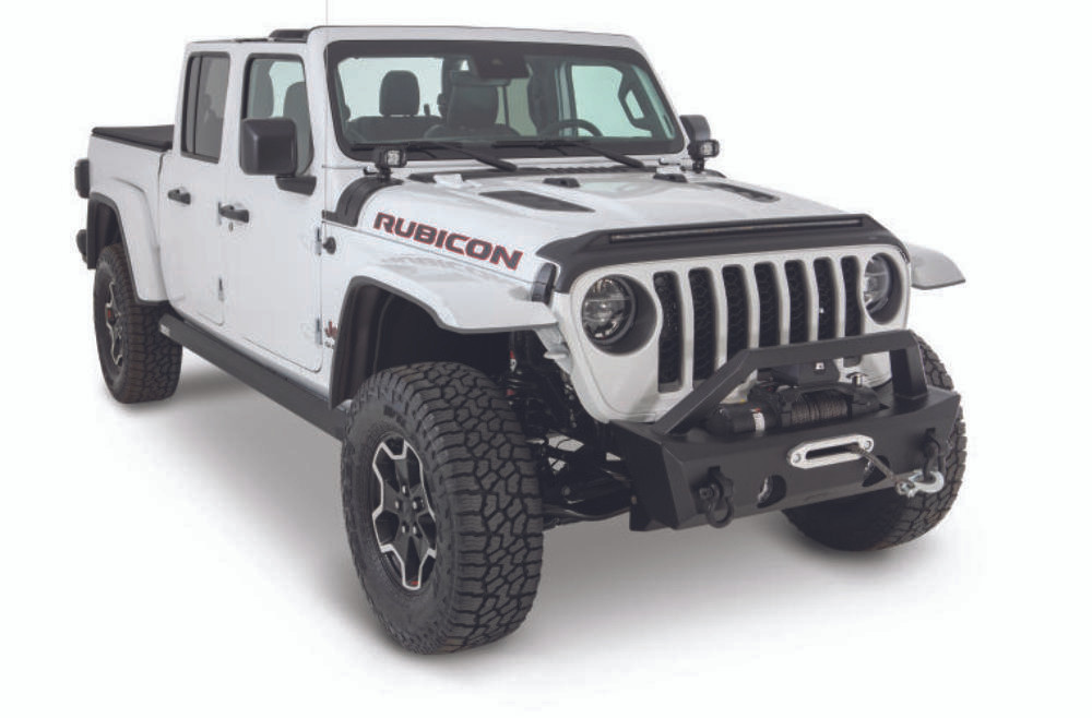 AVS Aeroskin Low Profile Hood Shield w/ Lights - Black for 19+ Wrangler (JL)