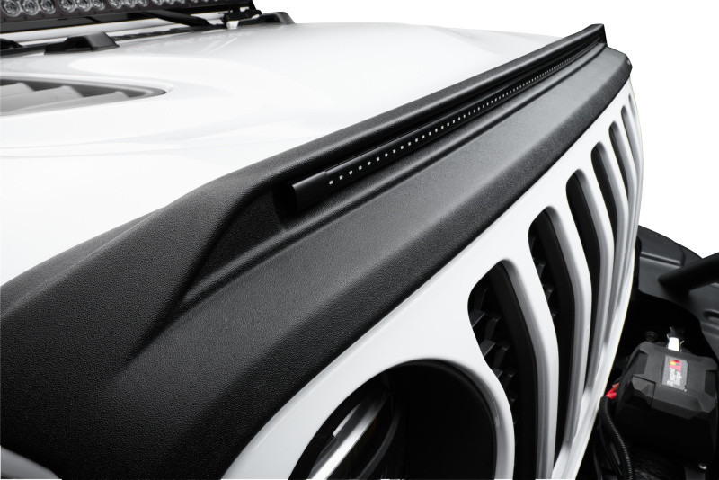 AVS Aeroskin Low Profile Hood Shield w/ Lights - Black for 19+ Wrangler (JL)