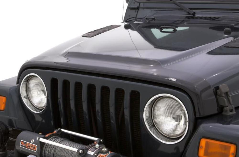 AVS Aeroskin Low Profile Acrylic Hood Shield - Smoke for 87-06 Jeep Wrangler