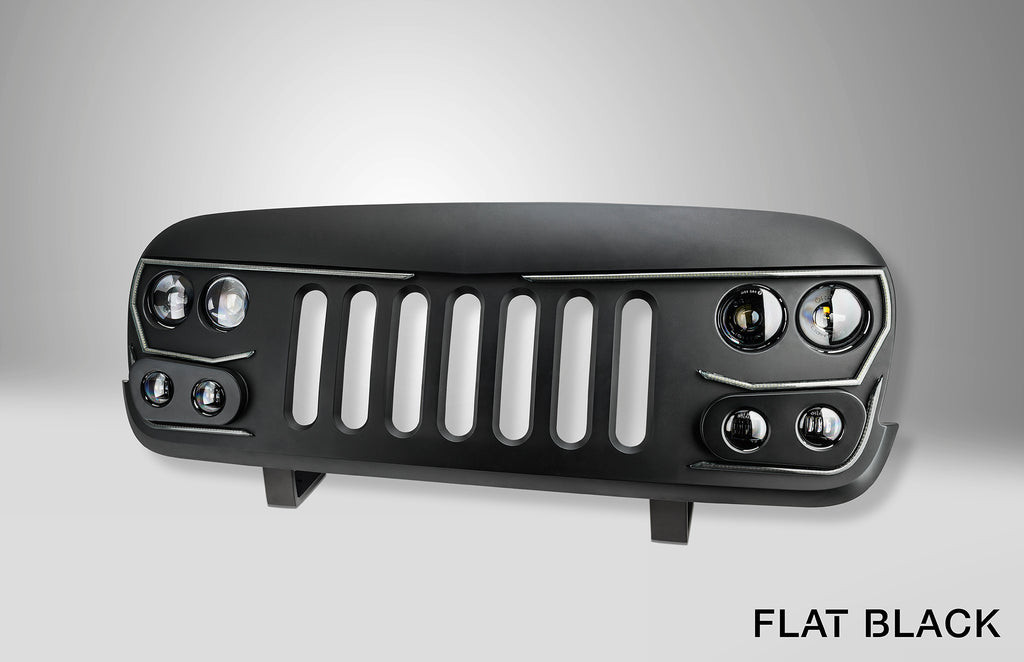 Oracle VECTOR Series Full LED Grille Flat Black for Jeep Wrangler JK
