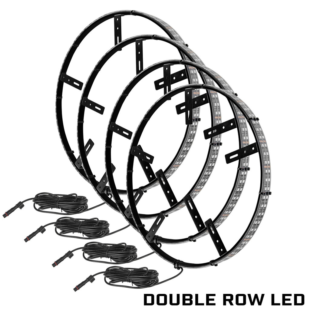 Oracle LED Illuminated Wheel Rings - Double LED - Red