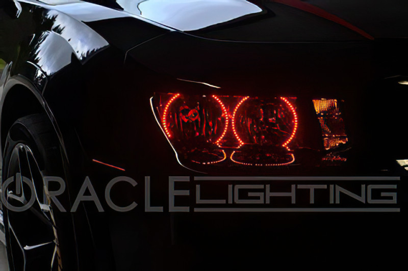 Oracle Headlight LED Dual Halo Kit Round Style - White for 14-15 Camaro Non-RS