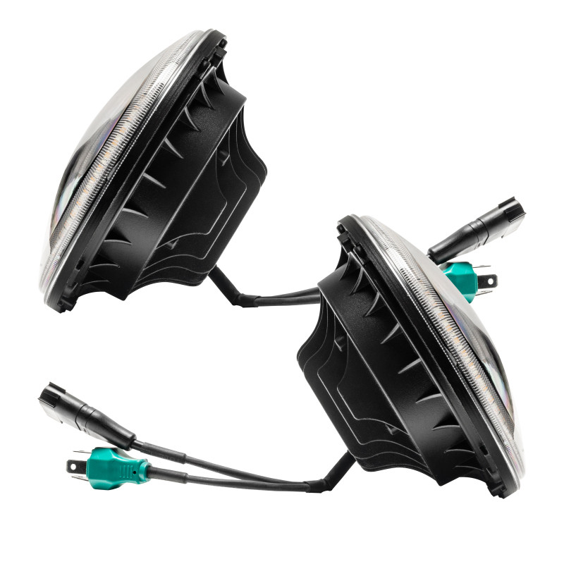 Oracle Switchback LED Halo Headlights - Amber/White for 07-18 Wrangler JK