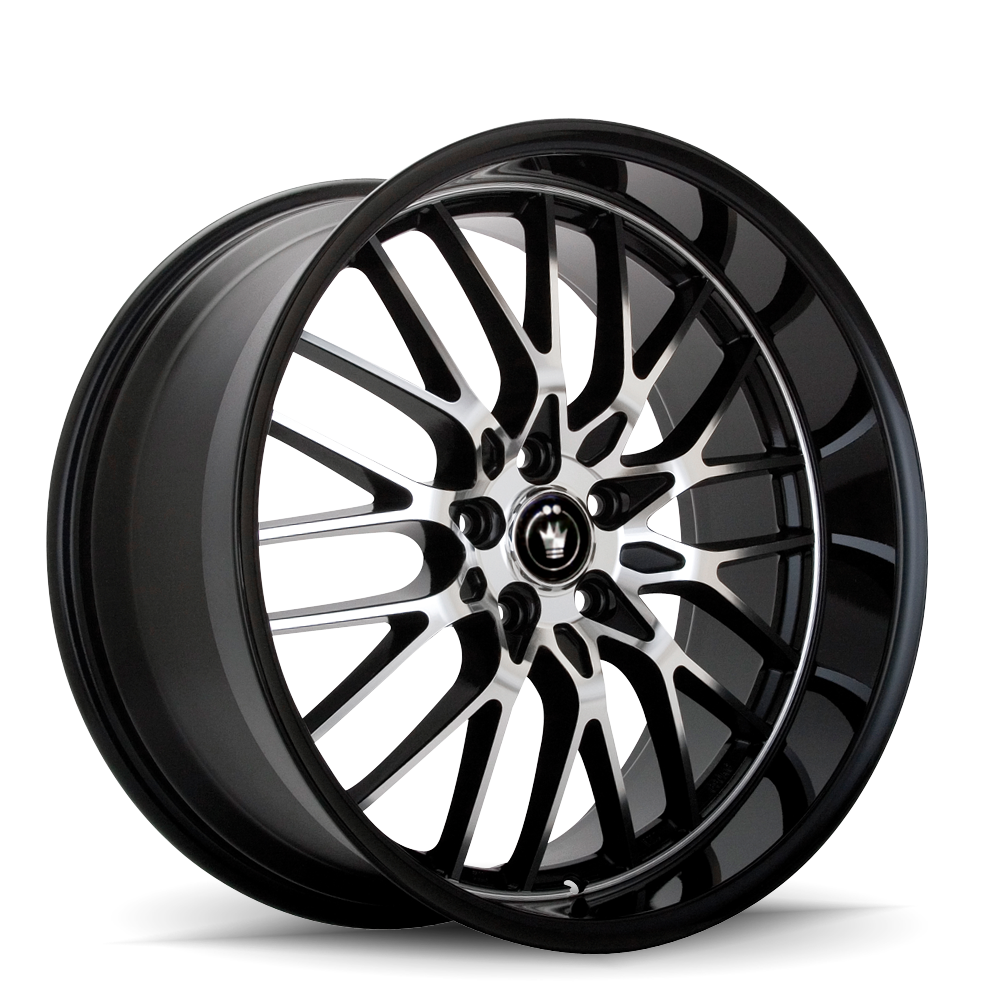 Konig Lace 17x7 10x100/114.3 ET40 Black/Machine Spoke Wheel