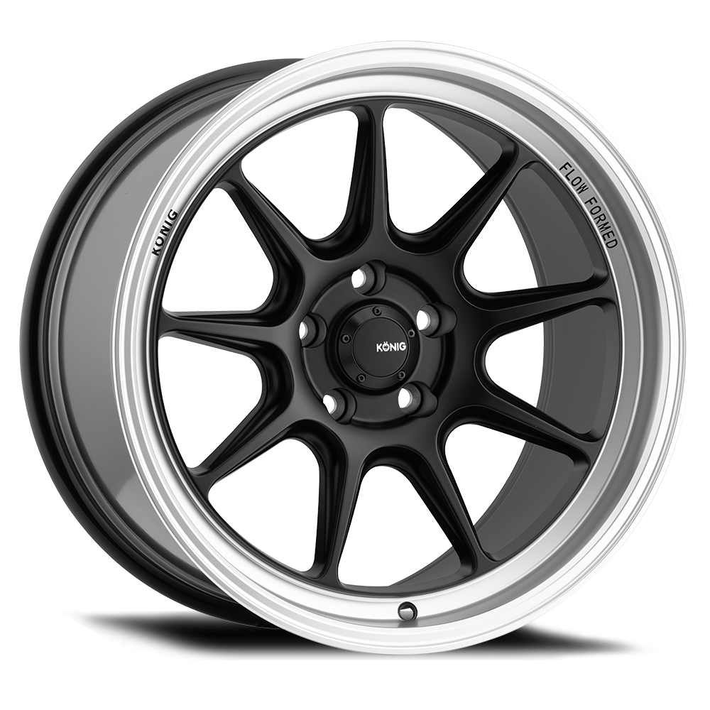 Konig Countergram 17x9 5x114.3 ET43 Matte Black / Matte Machined Lip Wheel