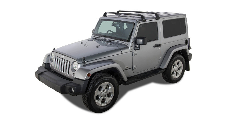 Rhino-Rack Vortex SG 2 Bar Roof Rack - Black for Wrangler JK/JL 2dr Hard Top