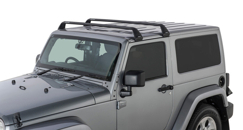 Rhino-Rack Vortex SG 2 Bar Roof Rack - Black for Wrangler JK/JL 2dr Hard Top