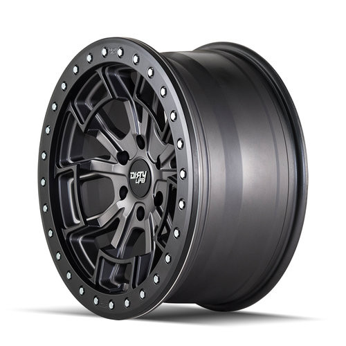 Dirty Life 9303 DT-1 17x9 5x127 -12mm Satin Graphite Wheel - Rash Ring